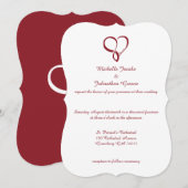 Rood liefdeshartsweddenschappen kaart (Voorkant / Achterkant)