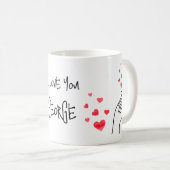 Rood liefdesvinger harten koffie mok (Voorkant rechts)