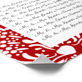 Rood-liefdesvogel-rooster alfabetische volgorde poster (Hoek)