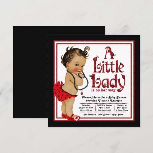 Rood lieveheersbeestje Etnisch Meisje lieveheersbe Kaart (Voorkant / Achterkant)