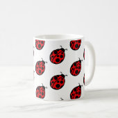 Rood lieveheersbeestje koffie Mok cadeau (Voorkant rechts)