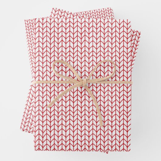 ROOD LIJN GEBREID Vlak Blad Verpakkend Document Inpakpapier Vel (In situ)