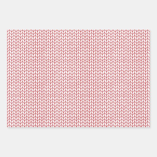 ROOD LIJN GEBREID Vlak Blad Verpakkend Document Inpakpapier Vel (Voorkant)