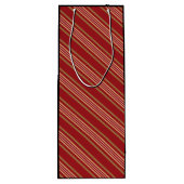 Rood lijnen motief  wijn cadeautas (Achterkant)