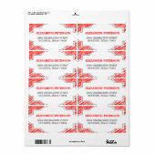 Rood lijst met retro etiket (Full Sheet)