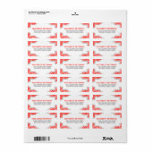 Rood lijst met retro etiket (Full Sheet)