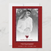 Rood Lijst Minimalistisch fotografiet Hart Save The Date (Voorkant)