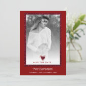 Rood Lijst Minimalistisch fotografiet Hart Save The Date (Staand voorkant)