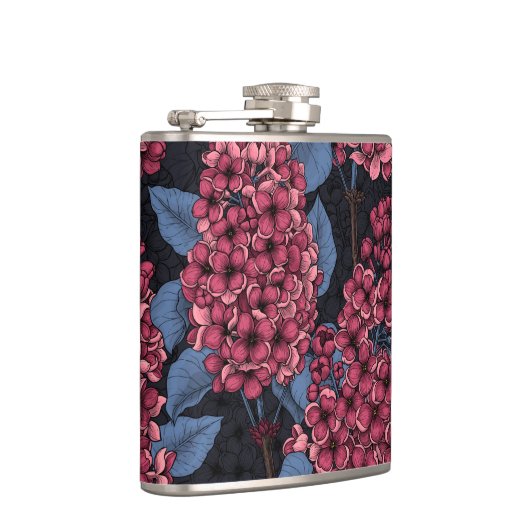 Rood lila op donkerblauw heupfles (Rechts)