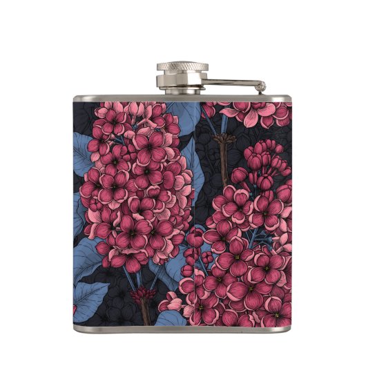 Rood lila op donkerblauw heupfles (Achterkant)