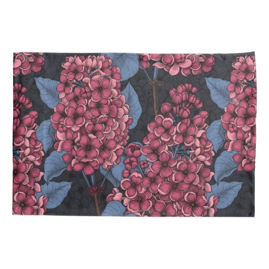 Rood lila op donkerblauw kussensloop (Achterkant)