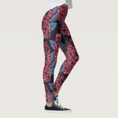 Rood lila op donkerblauw leggings (Rechts)