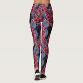 Rood lila op donkerblauw leggings (Achterkant)