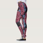 Rood lila op donkerblauw leggings (Links)