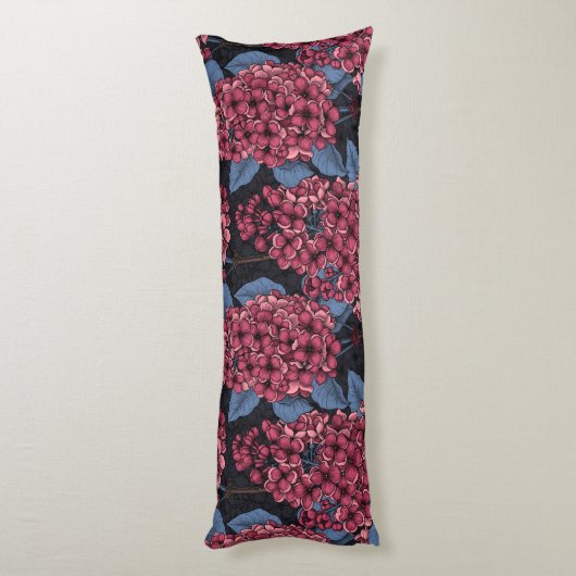 Rood lila op donkerblauw lichaamskussen (Achterkant (Verticaal))