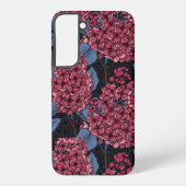 Rood lila op donkerblauw samsung galaxy hoesje (Achterkant)