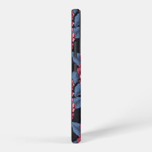 Rood lila op donkerblauw samsung galaxy hoesje (Rechterkant)