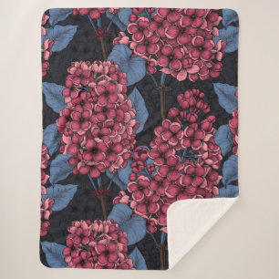 Rood lila op donkerblauw sherpa deken