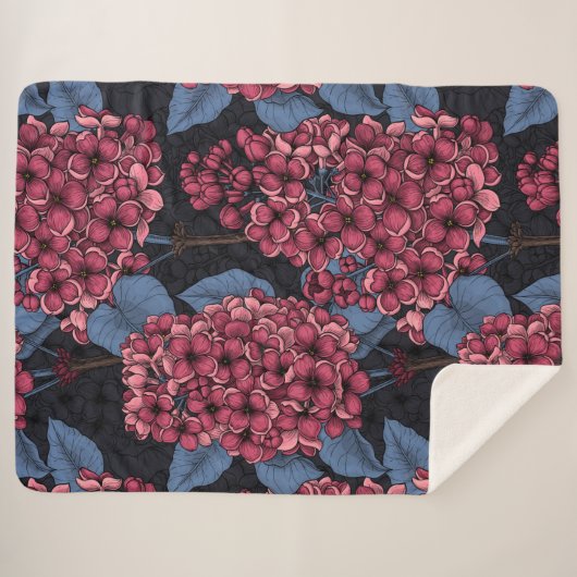 Rood lila op donkerblauw sherpa deken (Voorkant (horizontaal))