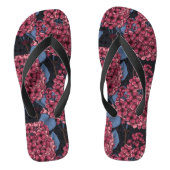 Rood lila op donkerblauw teenslippers (Voetbed)