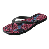 Rood lila op donkerblauw teenslippers (Schuin)