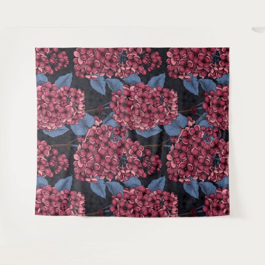 Rood lila op donkerblauw wandkleed (Voorkant (horizontaal))