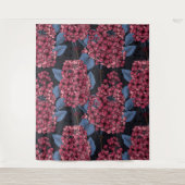 Rood lila op donkerblauw wandkleed (Voorkant)