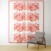 Rood Lilium oriental Wandkleed (In situ)