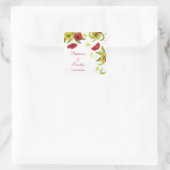 Rood + Lime Groene papaverbloemen bruiloft sticker (Tas)