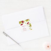 Rood + Lime Groene papaverbloemen bruiloft sticker (Envelop)