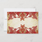 Rood, Limoen en Oranje  Paisley Peacock RSVP (Achterkant)