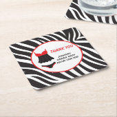 Rood lingeriefeest bedankt kartonnen onderzetters (Schuin)