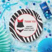 Rood lingeriefeest bedankt papieren bordje (Feest)