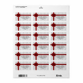 Rood lint Cadeau boog Etiket (Full Sheet)