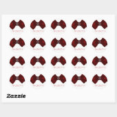 Rood lint & Diamanten Bling Elegant Chique Favor Ronde Sticker (Vel)