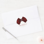 Rood lint & Diamanten Bling Elegant Chique Favor Ronde Sticker (Envelop)