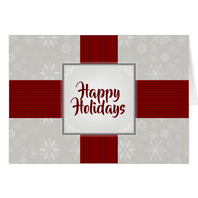 Rood lint en Snowflakes (Voorkant Horizontaal)