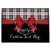 Rood lint en Tartan Plaid Large Cadeautasje (Voorkant)