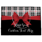 Rood lint en Tartan Plaid Large Cadeautasje (Achterkant)