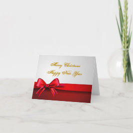Rood lint Gevouwen Kerst Wenskaart Kaart