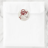 Rood lint hart Save the Date Sticker (Tas)