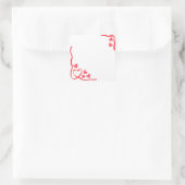 rood lint harten liefde vierkante sticker (Tas)