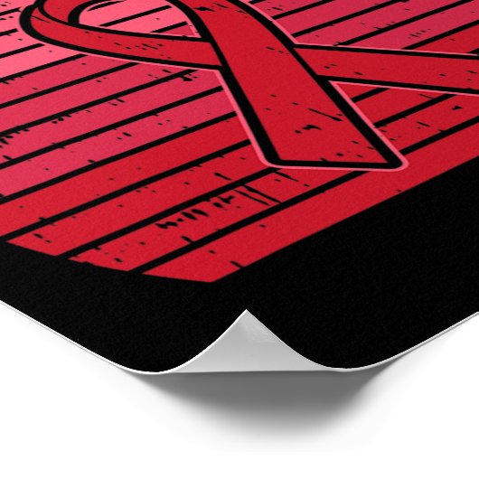 Rood lint HIV aids hersenaneurysma beroerte Awaren Poster (Hoek)