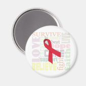 Rood lint Inspiratie Magneet (Voorkant / Achterkant)