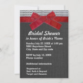 Rood lint, kant, grijs jute Vrijgezellenfeest uitn Kaart (Voorkant)