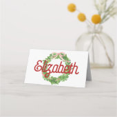 Rood lint krans gevouwen plaats kaart plaatskaartje (Voorkant)