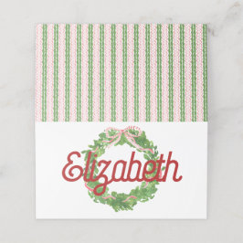 Rood lint krans gevouwen plaats kaart plaatskaartje