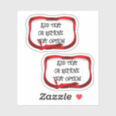 Rood lint Label kerst (Vel)