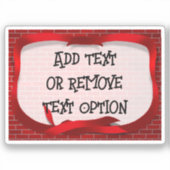 Rood lint Label kerst (Voorkant)