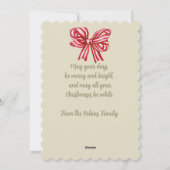 rood lint oude stijl kerst feestdagenkaart (Achterkant)